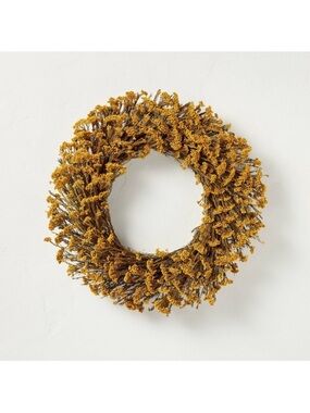 21.25" Preserved Golden Yarrow Yellow Wreath - Hearth & Hand with Magnolia NEW